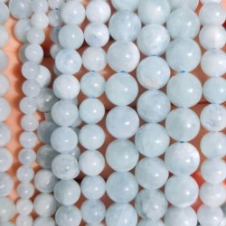 Aquamarine 4mm natural round beads on 38-40cm string