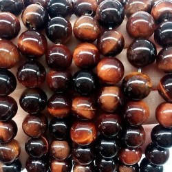 Bull's eye natural stone beads 10mm on 38-40cm strand 