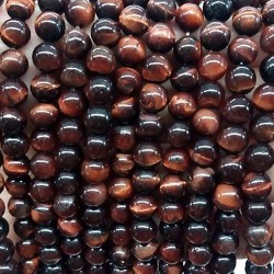 Bull's eye natural stone beads 6mm on 38-40cm strand 