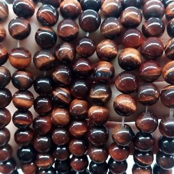 Bull's eye natural stone beads 8mm on 38-40cm strand 