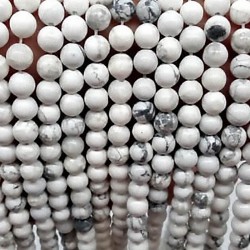 Howlite natural stone beads size 6mm on 38-40cm strand
