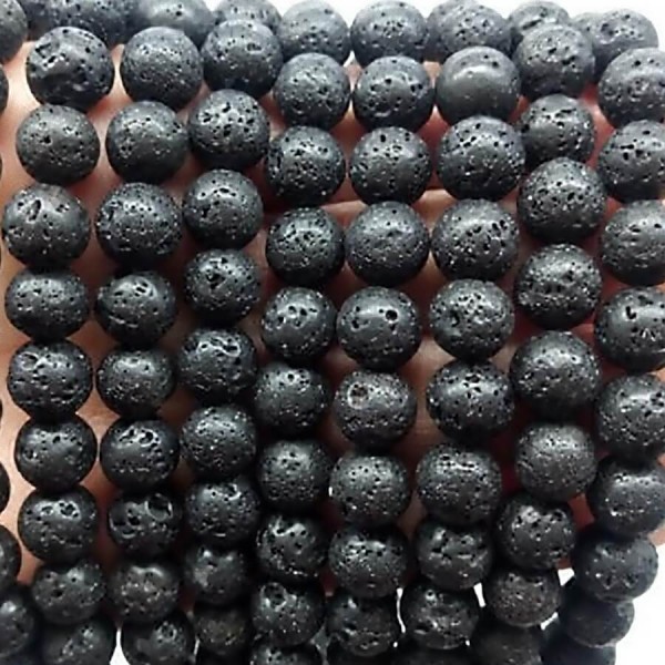 Lavas akmens melns 8mm virtene 38-40cm 