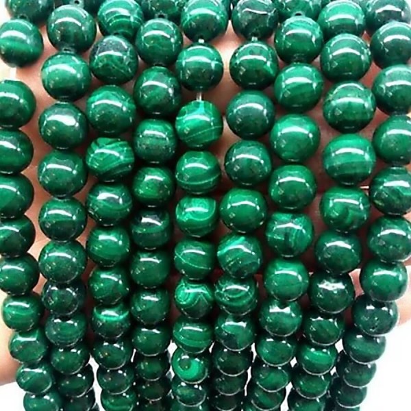 Malahīts dabīgais 8mm virtene 38-40cm 