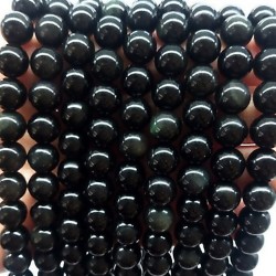 Zelta spīduma obsidiāns 8mm akmens virtene 38-40cm 