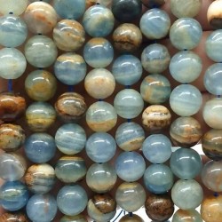 Blue Calcite 10mm natural stone beads 38-40cm strand