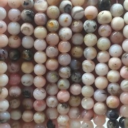 Pink opal 6mm natural stone beads 38-40cm strand