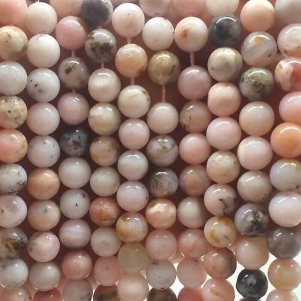 Pink opal 8mm natural stone beads 38-40cm strand