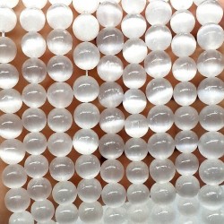 Selenīts AAA klase 8mm akmeņu virtene 38-40cm 