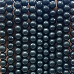 Shungite natural stone beads size 6mm on 38-40cm strand