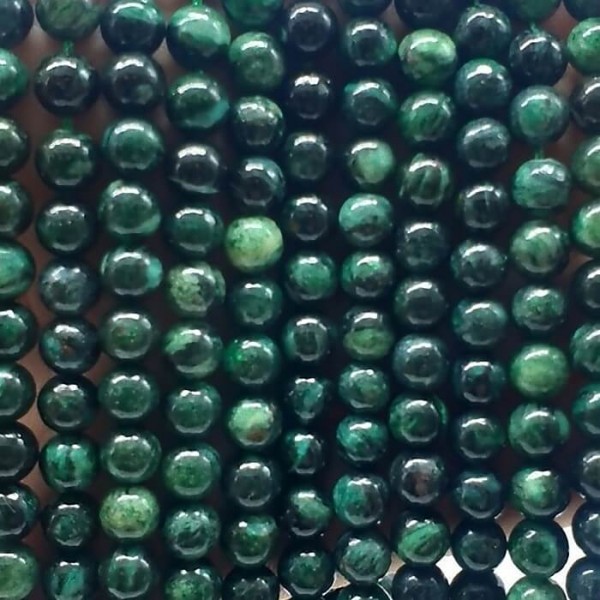 Emerald 6mm natural stone beads 38-40cm strand