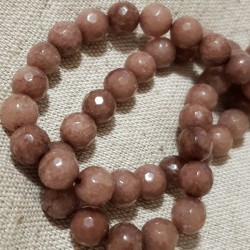 Faceted Smoky Jade beads 10mm on 38-40cm string 