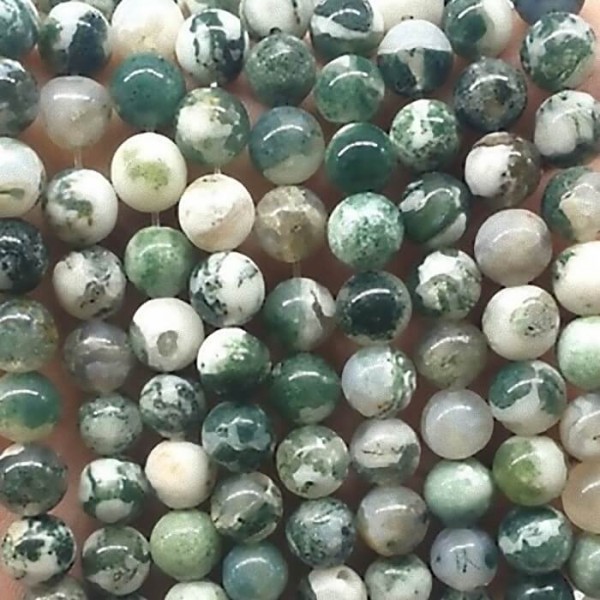 Tree Agate 8mm natural stone beads 38-40cm strand