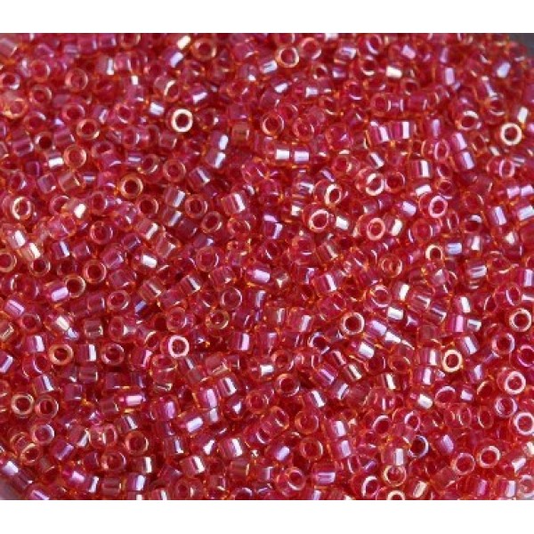11/0 Delica Lined Lt.Cranberry AB 5g