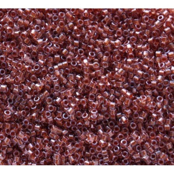 11/0 Delica Sparkling Dk Amber Lined Crystal 5g