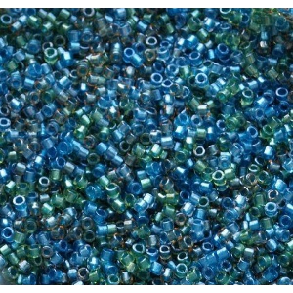 11/0 Delica Lined Green/Blue MIX 5g