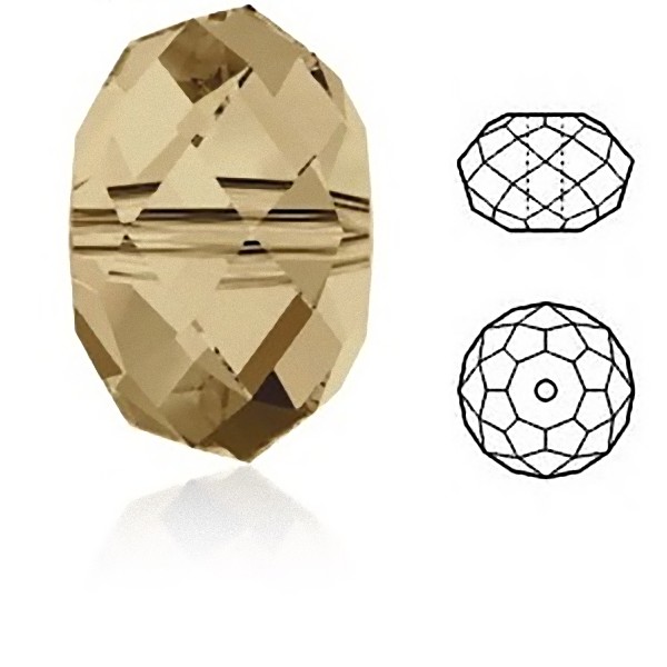 SWAROVSKI Crystal 5040 Briolette Bead 8mm Crystal Golden Shadow (x1)