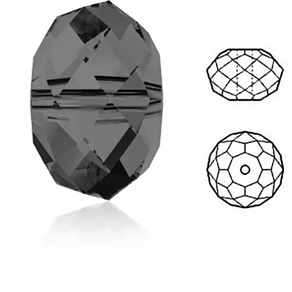 SWAROVSKI Crystal 5040 Briolette Bead 8mm Crystal Silver Night (x1)