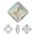 SWAROVSKI 6431 Princess Cut Pendant 16mm Crystal (001) Aurore Boreale (AB) (x1)