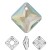 SWAROVSKI 6431 Princess Cut Pendant 16mm Crystal (001) Aurore Boreale (AB) (x1)