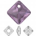 SWAROVSKI 6431 Princess Cut Pendant 16mm Amethyst (204) (x1)