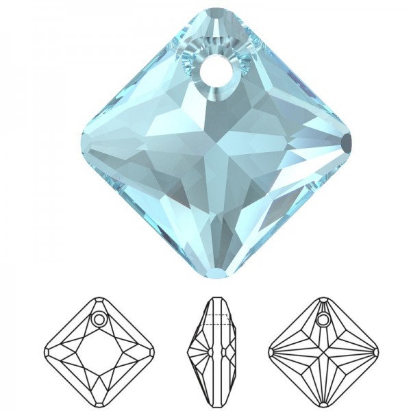 SWAROVSKI 6431 Princess Cut Pendant 16mm Aquamarine (202) (x1)