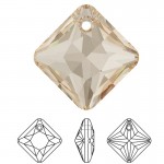 SWAROVSKI 6431 Princess Cut Pendant 16mm Crystal (001) Golden Shadow (GSHA) (x1)