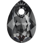 SWAROVSKI 6433 Pear Cut Pendant 16mm Crystal (001) Silver Night (SINI) (x1)