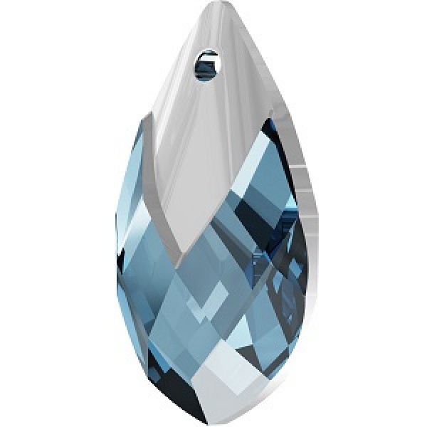 SWAROVSKI 6565 Metallic Cap Pendant 18mm Aquamarine Light Chrome (x1)