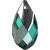 SWAROVSKI 6565 Metallic Cap Pendant 18mm Emerald Light Chrome (x1)