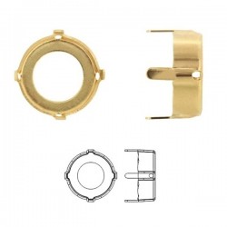 Metāla ietvars 14mm SWAROVSKI apaļajiem akmeņiem, zelta p. (x1)