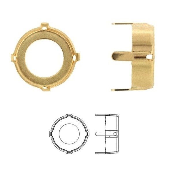 Metāla ietvars 27mm 1201 apaļajam akmenim, gaiša zelta p. (x1)