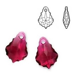 SWAROVSKI 6090 Baroque Pendant 16x11mm  Ruby (x1)