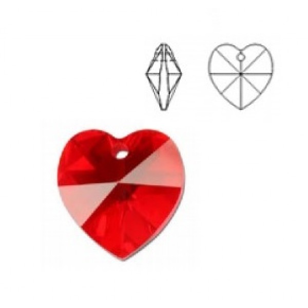 SWAROVSKI 6202 Heart Pendant 18x17.5mm Light Siam (x1)