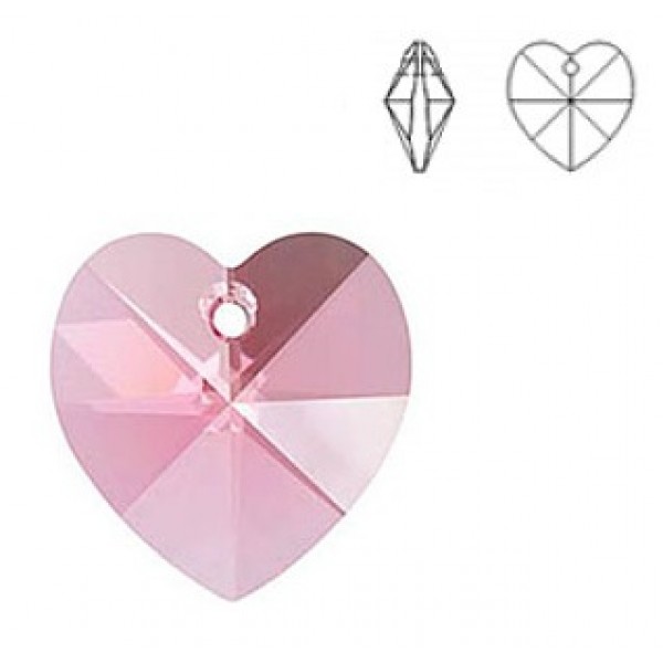 SWAROVSKI 6202 Heart Pendant 14.4x14mm Rose (x1)