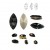 8x4mm SWAROVSKI 4228 Xilion Navette Crystal Silvernight F (x1)