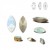 8x4mm SWAROVSKI 4228 Xilion Navette White Opal F (x1)
