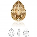 SWAROVSKI 4320 Pear Fancy Stone 14x10mm Crystal Golden Shadow F (x1) 