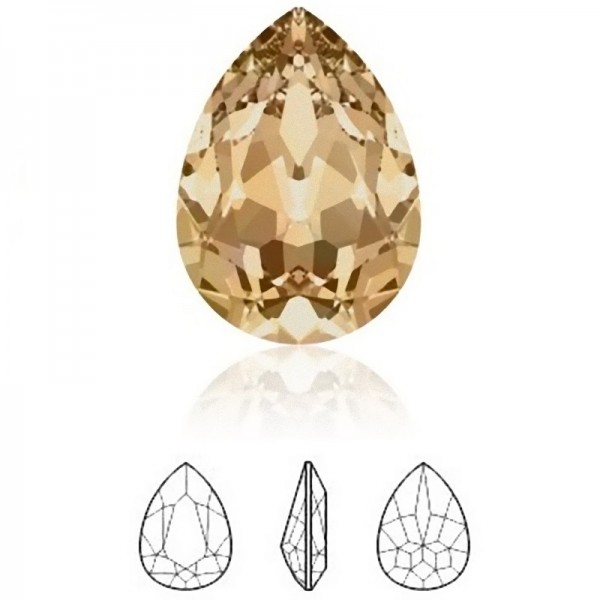 SWAROVSKI 4320 Pear Fancy Stone 14x10mm Crystal Golden Shadow F (x1) 