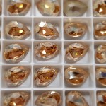 SWAROVSKI 4320 Pear Fancy Stone 14x10mm Crystal Golden Shadow F (x1) 