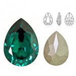 SWAROVSKI 4320 Pear Fancy Stone 10x14mm Emerald F (x1) 