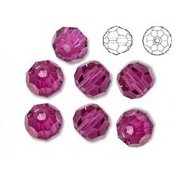 SWAROVSKI 5000 Faceted Round Beads 6mm Fuchsia (x1)