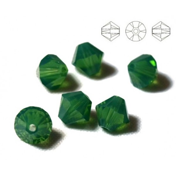 SWAROVSKI 5328 Bicone 6mm Palace Green Opal (x10)