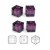 SWAROVSKI 5601 Cube 4mm Amethyst (x1)