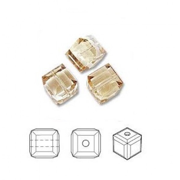 SWAROVSKI 5601 Cube 4mm Crystal Golden Shadow 'B' (x1)