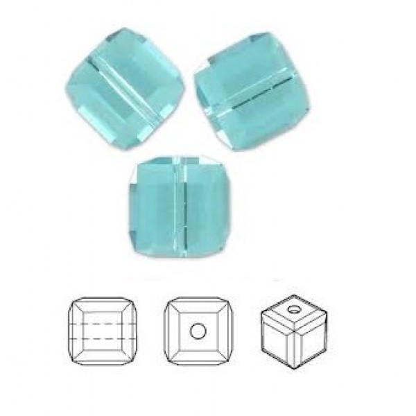 SWAROVSKI 5601 Cube 4mm Light Turquoise (x1)