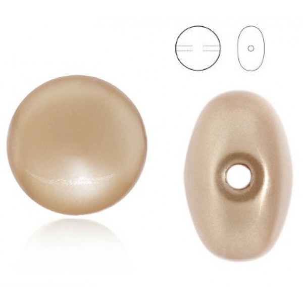 5860 10mm Crystal Vintage Gold Coin Pearl (001 651) (x1)