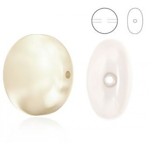 5860 10mm Crystal Creamrose Light Coin Pearl (001 618) (x1)