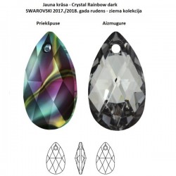 SWAROVSKI 6106 Pear Shape Pendant 22mm Crystal Rainbow Dark (x1) 