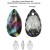 SWAROVSKI 6106 Pear Shape Pendant 22mm Crystal Rainbow Dark (x1) 