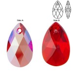SWAROVSKI 6106 Pear shaped Pendant 22mm Light Siam (227) Shimmer (SHIM) (x1)